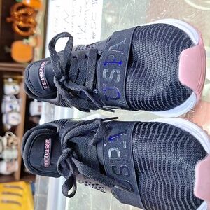 USPA Black/ Pink tennis shoes size 6.5